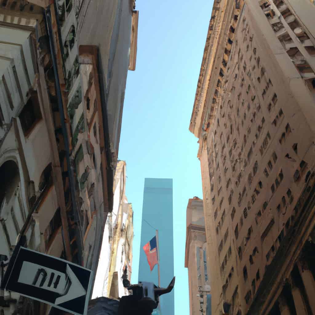 mood picture, Wall Street looks up in the sky, generated by Dall-e