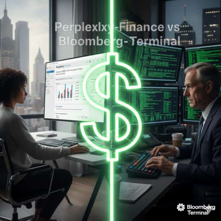 Perplexity-Finace vs Bloomberg-Terminal, generated by Nano-Banana